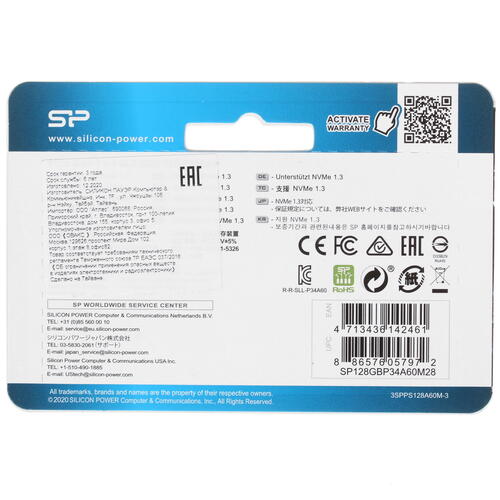 Купить 128 ГБ M.2 NVMe накопитель Silicon Power P34A60 [SP128GBP34A60M28]  4730272. Характеристики, отзывы и цены в Донецке
