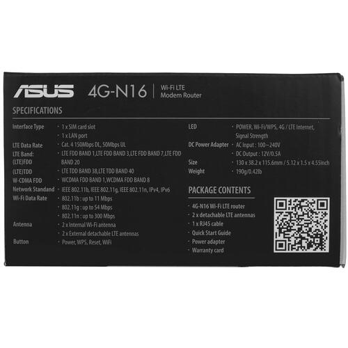Купить Роутер ASUS 4G-N16  5085585. Характеристики, отзывы и цены в Донецке