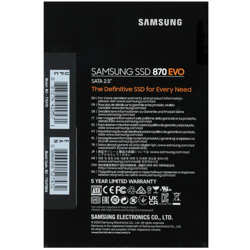 Купить 4000 ГБ 2.5" SATA накопитель Samsung 870 EVO  5065176. Характеристики, отзывы и цены в Донецке