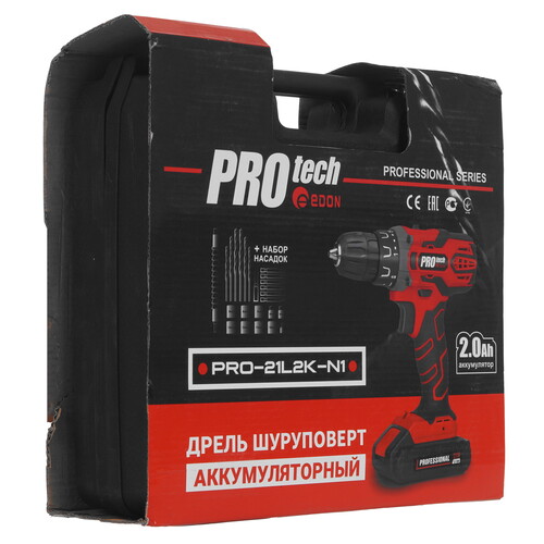 Купить Дрель-шуруповерт EDON PROtech PRO-21L2K-N1  9296410. Характеристики, отзывы и цены в Донецке