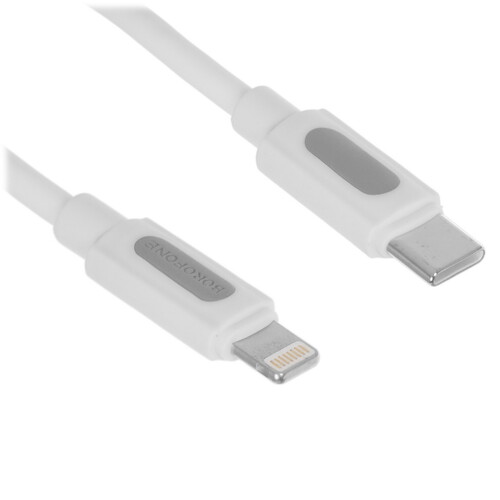 Купить Кабель круглый Borofone Lightning 8-pin - USB Type-C белый 1 м  9244406. Характеристики, отзывы и цены в Донецке