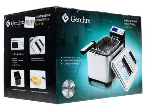 Купить Фритюрница Gemlux GL-DF-4D серебристый  1136474. Характеристики, отзывы и цены в Донецке