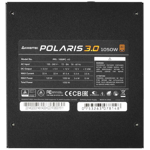 Купить Блок питания Chieftec Polaris 3.0 PPS-1050FC-A3 [PPS-1050FC-A3] черный  5094944. Характеристики, отзывы и цены в Донецке