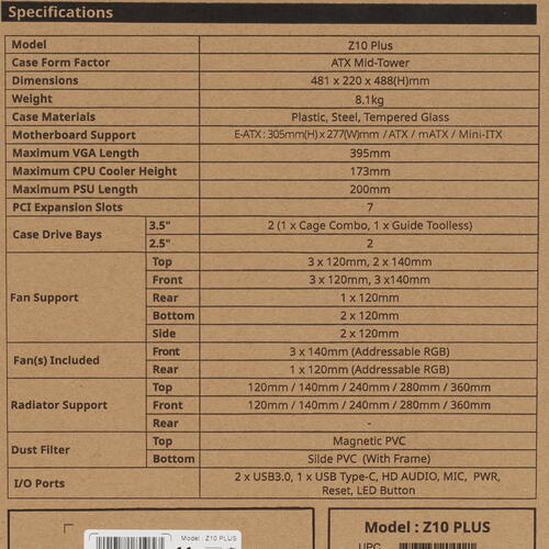 Купить Корпус ZALMAN Z10 PLUS  5076160. Характеристики, отзывы и цены в Донецке