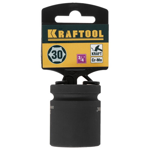 Купить Торцовая головка KRAFTOOL INDUSTRIE QUALITAT ударная (3/4), FLANK, Cr-Mo, фосфатированная, 30 мм  9012653. Характеристики, отзывы и цены в Донецке