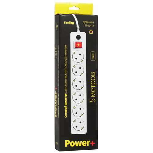 Купить Сетевой фильтр Perfeo POWER+ PF-PP-6/5.0-G серый  9172314. Характеристики, отзывы и цены в Донецке