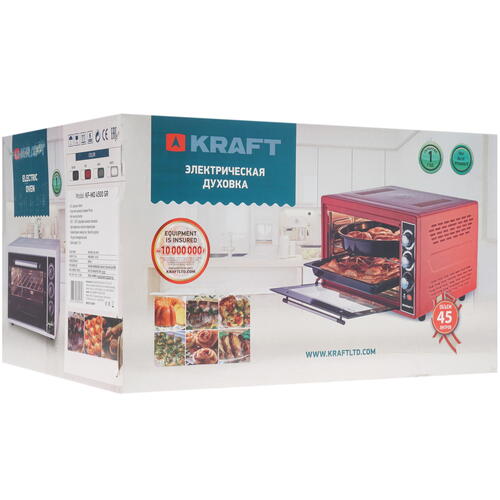 Купить Мини-печь Kraft KF-MO 4500 GR серебристый  8192481. Характеристики, отзывы и цены в Донецке