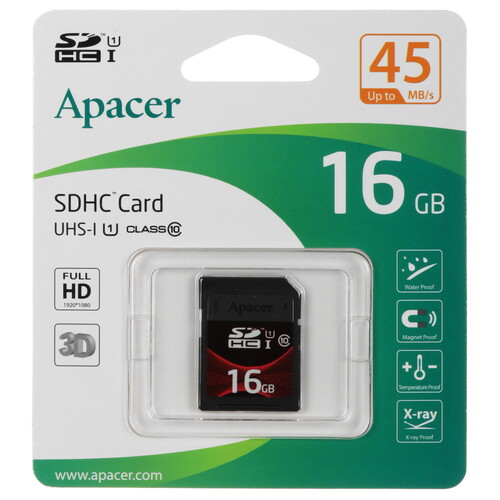 Купить Карта памяти Apacer SDHC 16 ГБ [AP16GSDHC10U1-R]  5456930. Характеристики, отзывы и цены в Донецке