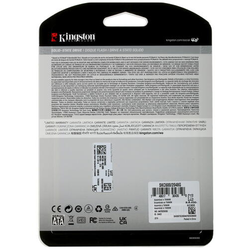 Купить 2048 ГБ 2.5" SATA накопитель Kingston KC600 [SKC600/2048G]  5055510. Характеристики, отзывы и цены в Донецке