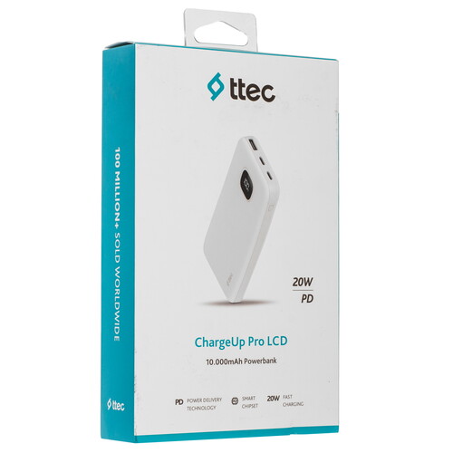 Купить Портативный аккумулятор TTEC ChargeUp Pro LCD PD белый  9202685. Характеристики, отзывы и цены в Донецке