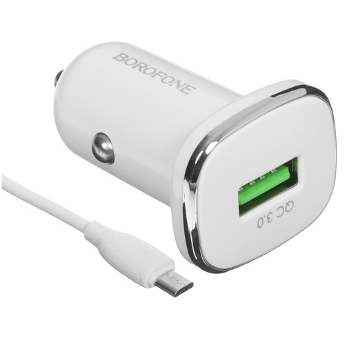 Купить Автомобильное ЗУ Borofone BZ12A белый  5473104. Характеристики, отзывы и цены в Донецке