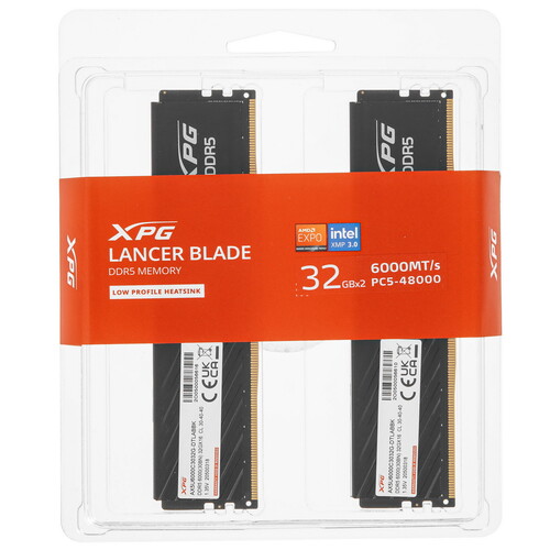 Купить Оперативная память ADATA XPG Lancer Blade [AX5U6000C3032G-DTLABBK] 64 ГБ  5431944. Характеристики, отзывы и цены в Донецке