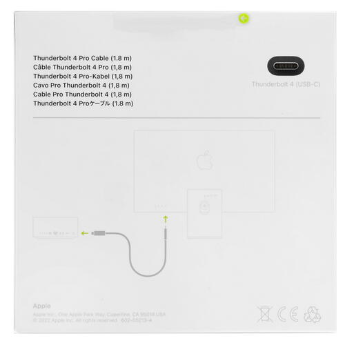 Купить Кабель круглый Apple Thunderbolt 4 (USB Type-C) - Thunderbolt 4 (USB Type-C) черный 1.8 м  5406488. Характеристики, отзывы и цены в Донецке