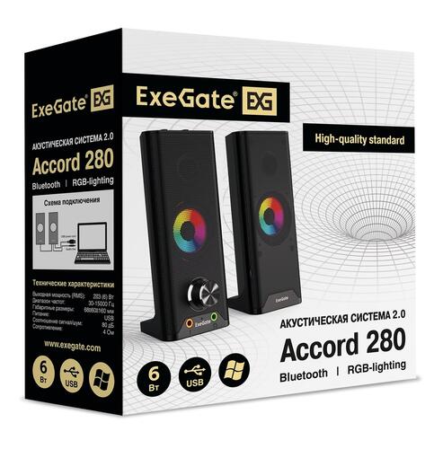 Купить Колонки ExeGate Accord 280 черный  9937813. Характеристики, отзывы и цены в Донецке
