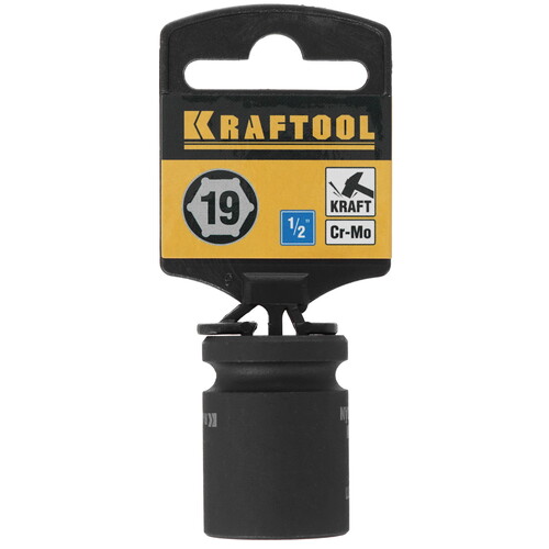 Купить Торцовая головка KRAFTOOL INDUSTRIE QUALITAT ударная (1/2), FLANK, Cr-Mo, фосфатированная, 19 мм  9012727. Характеристики, отзывы и цены в Донецке