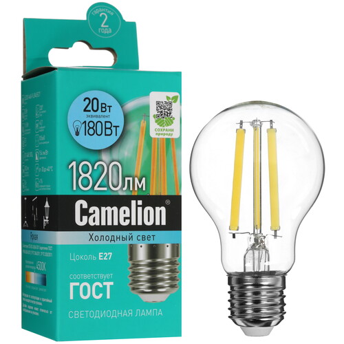 Купить Лампа светодиодная Camelion LED20-A60-FL/845/E27  5418350. Характеристики, отзывы и цены в Донецке