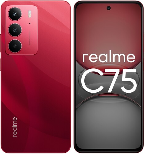 Купить 6.72" Смартфон realme C75 128 ГБ красный  5612590. Характеристики, отзывы и цены в Донецке