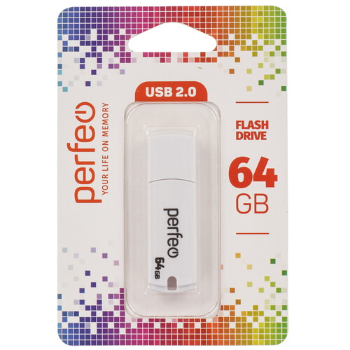 Купить Память USB Flash 64 ГБ Perfeo C05 [PF-C05W064]  9209073. Характеристики, отзывы и цены в Донецке