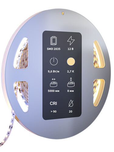 Купить Светодиодная лента Maytoni 12В 2835 9.6Вт/м 2700K 5м IP 20  9184947. Характеристики, отзывы и цены в Донецке