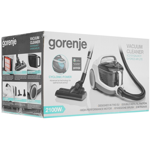 Купить Пылесос Gorenje VC2101GALWCY белый  5335297. Характеристики, отзывы и цены в Донецке