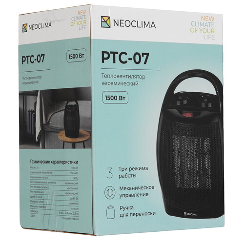 Купить Тепловентилятор Neoclima PTC-07  9294948. Характеристики, отзывы и цены в Донецке