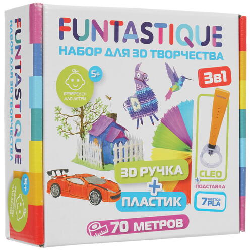 Купить 3D-ручка с пластиком Funtastique CLEO+PLA  оранжевый  5339779. Характеристики, отзывы и цены в Донецке