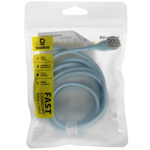Купить Кабель круглый Baseus Lightning 8-pin - USB Type-C голубой 2 м  9260751. Характеристики, отзывы и цены в Донецке
