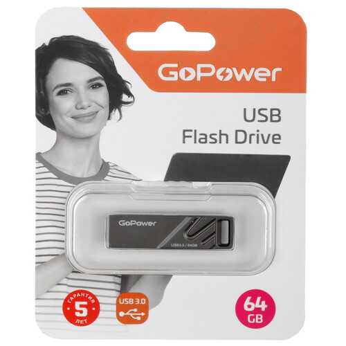 Купить Память USB Flash 64 ГБ GoPower  5485552. Характеристики, отзывы и цены в Донецке