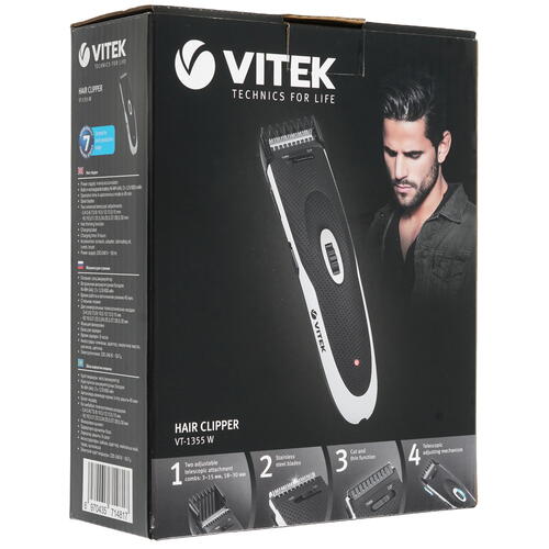 Купить Машинка для стрижки Vitek VT-1355 черный/белый  9915672. Характеристики, отзывы и цены в Донецке