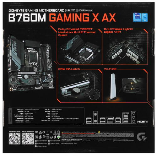 Купить Материнская плата GIGABYTE B760M GAMING X AX  5429554. Характеристики, отзывы и цены в Донецке