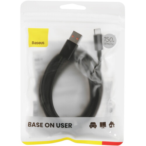 Купить Кабель круглый Baseus USB Type-C - USB 2.0 Type-A черный 1.5 м  5627519. Характеристики, отзывы и цены в Донецке
