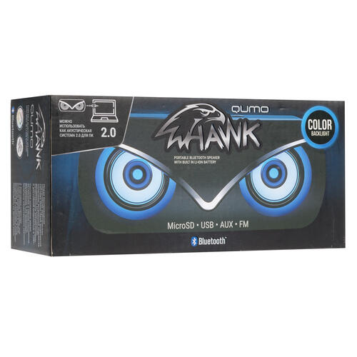 Купить Портативная колонка QUMO Hawk ВТ 0051, черный  4833595. Характеристики, отзывы и цены в Донецке
