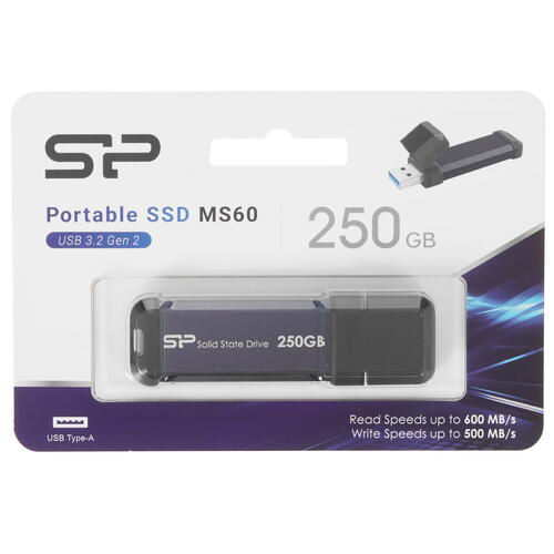 Купить 250 ГБ Внешний SSD Silicon Power MS60 [SP250GBUF3S60V1B]  5441686. Характеристики, отзывы и цены в Донецке
