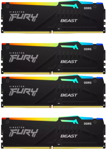 Купить Оперативная память Kingston FURY Beast Black RGB [KF556C40BBAK4-128] 128 ГБ  5436444. Характеристики, отзывы и цены в Донецке