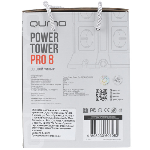 Купить Сетевой фильтр QUMO Power Tower Pro черный  1639069. Характеристики, отзывы и цены в Донецке