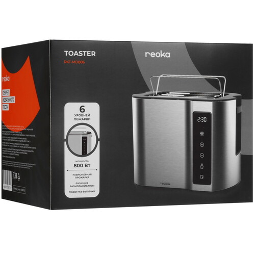 Купить Тостер Reoka RKT-MD806 серебристый  9017696. Характеристики, отзывы и цены в Донецке