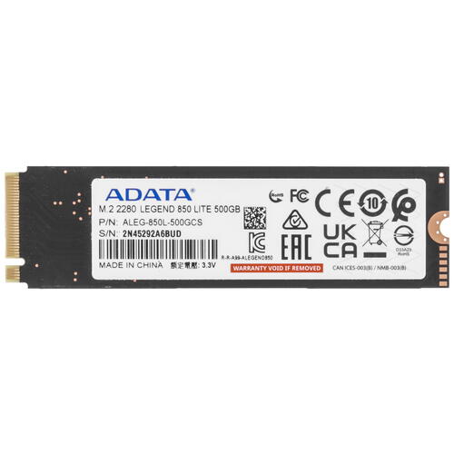 Купить 500 ГБ M.2 NVMe накопитель ADATA LEGEND 850 LITE [ALEG-850L-500GCS]  5449383. Характеристики, отзывы и цены в Донецке