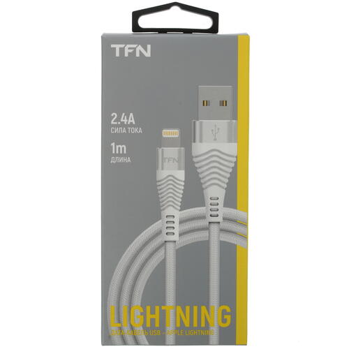 Купить Кабель круглый TFN Lightning 8-pin - USB 2.0 Type-A белый 1 м  5075753. Характеристики, отзывы и цены в Донецке