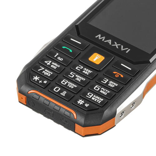 Купить Сотовый телефон Maxvi T101 оранжевый/черный  9064663. Характеристики, отзывы и цены в Донецке