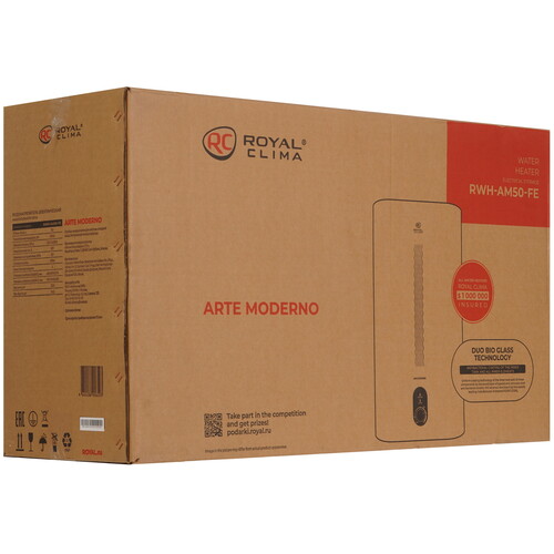 Купить Водонагреватель Royal Clima ARTE MODERNO RWH-AM50-FE  9278644. Характеристики, отзывы и цены в Донецке