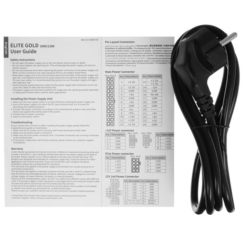 Купить Блок питания CoolerMaster ELITE Gold 1200 [MPW-C001-AFAG-BEU] черный  5638024. Характеристики, отзывы и цены в Донецке