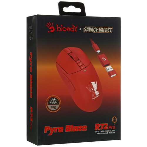 Купить Мышь беспроводная/проводная A4Tech Bloody R72 Pro Pyro Blaze SAVAGE  красный  5641912. Характеристики, отзывы и цены в Донецке
