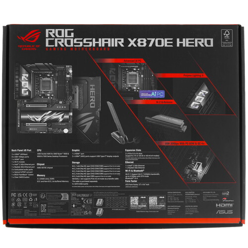 Купить Материнская плата ASUS ROG CROSSHAIR X870E HERO  5495468. Характеристики, отзывы и цены в Донецке