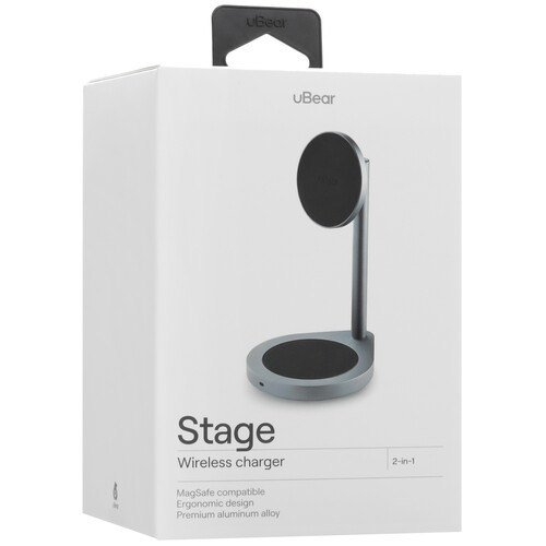 Купить Беспроводное зарядное устройство uBear Stage 2-in-1 серый  5466096. Характеристики, отзывы и цены в Донецке