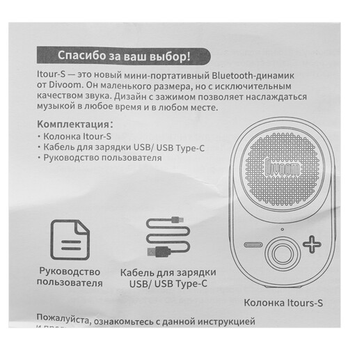 Купить Портативная колонка Divoom Itour-S, белый  9231406. Характеристики, отзывы и цены в Донецке