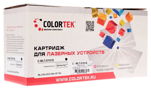 Купить Картридж лазерный Colortek MLT-D101S черный, с чипом  1076232. Характеристики, отзывы и цены в Донецке