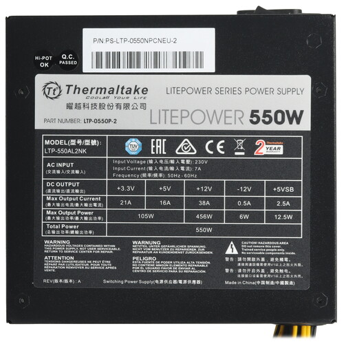 Купить Блок питания Thermaltake Litepower 550W  черный  5635231. Характеристики, отзывы и цены в Донецке