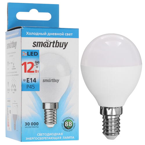 Купить Лампа светодиодная Smartbuy SBL-P45-12-60K-E14  9104999. Характеристики, отзывы и цены в Донецке