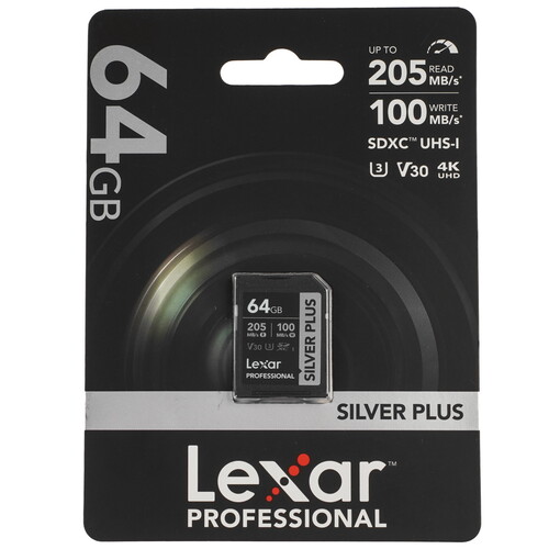 Купить Карта памяти Lexar Professional Silver Plus SDXC 64 ГБ  9194494. Характеристики, отзывы и цены в Донецке