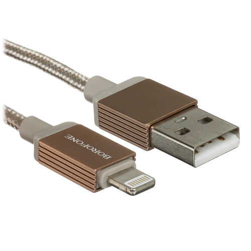 Купить Кабель круглый Borofone Lightning 8-pin - USB 2.0 Type-A золотистый 1 м  5635299. Характеристики, отзывы и цены в Донецке